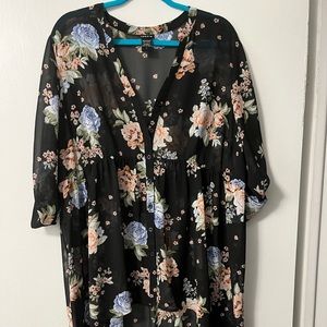 Gently worn sheer high-low top